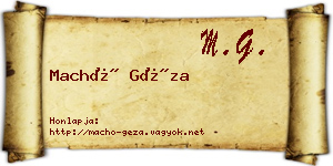 Machó Géza névjegykártya