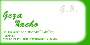 geza macho business card