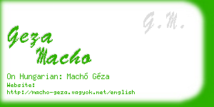 geza macho business card
